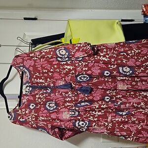 Natural Life Auguste boho maxi dress red pink border